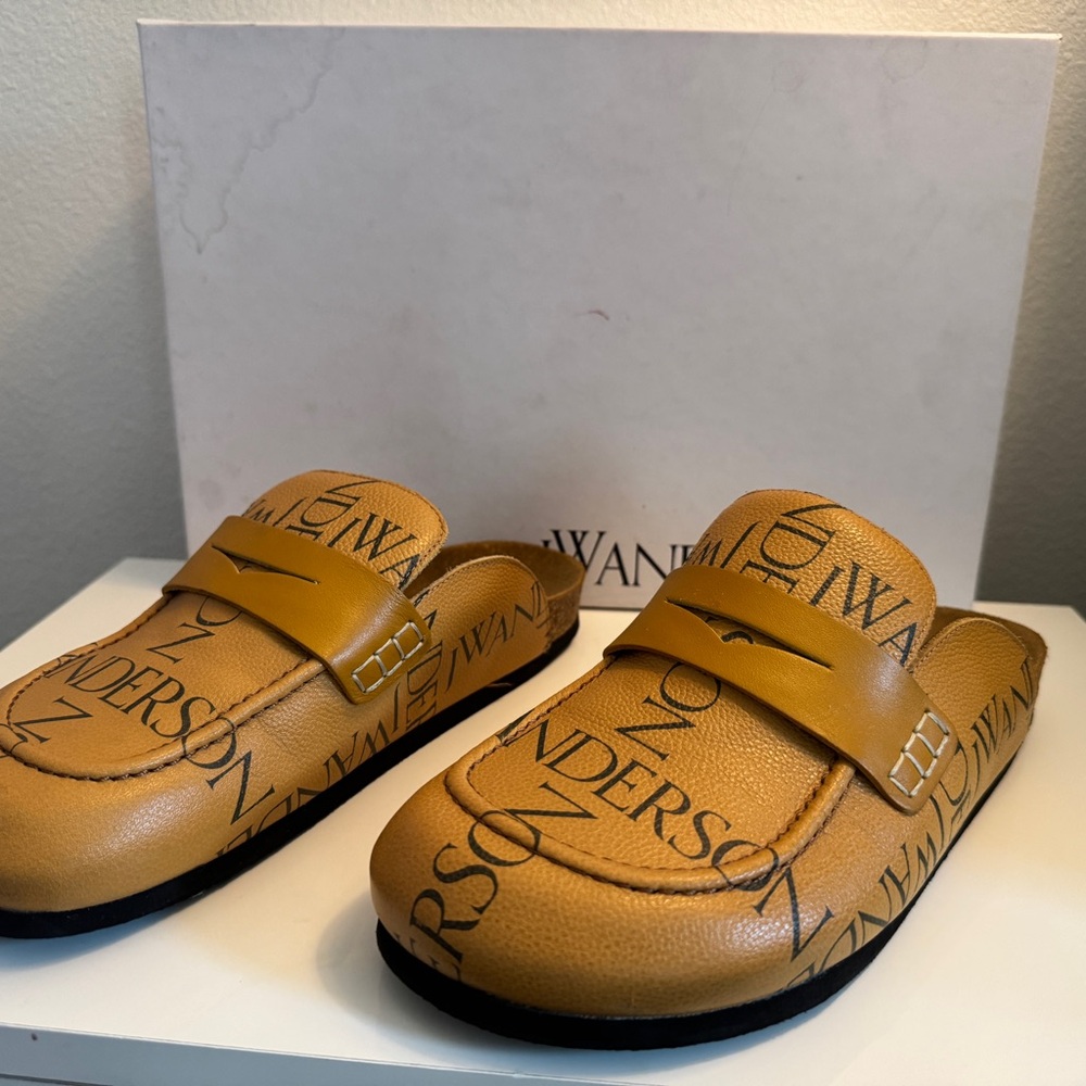 JW Anderson Mustard Flats with Black Logo